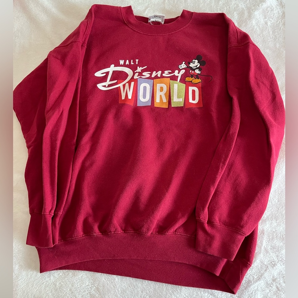 Walt Disney World Red Mikey Mouse Vintage Graphic Crewneck